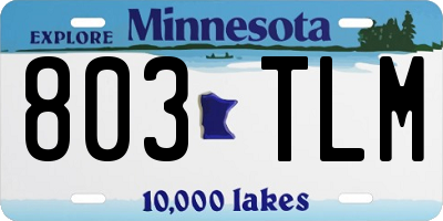 MN license plate 803TLM