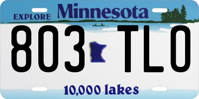 MN license plate 803TLO
