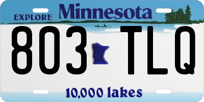 MN license plate 803TLQ