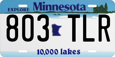 MN license plate 803TLR