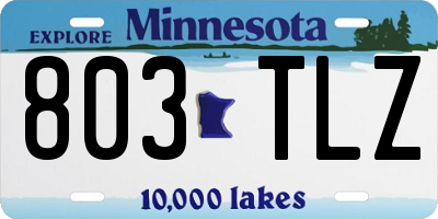 MN license plate 803TLZ