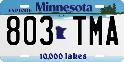 MN license plate 803TMA