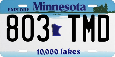 MN license plate 803TMD