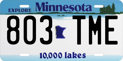 MN license plate 803TME