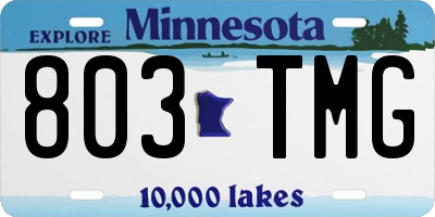 MN license plate 803TMG