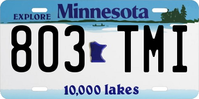 MN license plate 803TMI