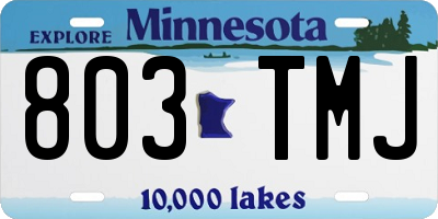 MN license plate 803TMJ