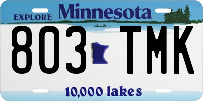 MN license plate 803TMK