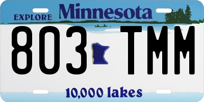 MN license plate 803TMM