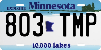 MN license plate 803TMP