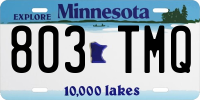 MN license plate 803TMQ