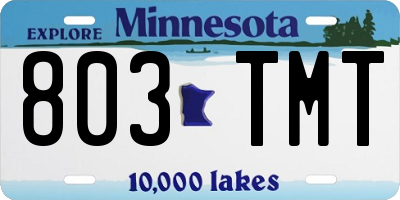 MN license plate 803TMT