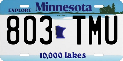 MN license plate 803TMU