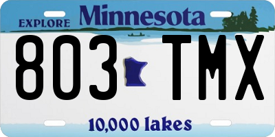 MN license plate 803TMX