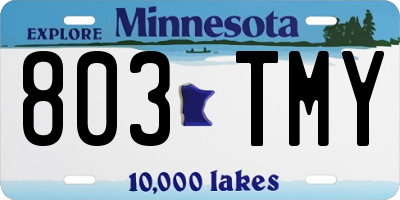 MN license plate 803TMY
