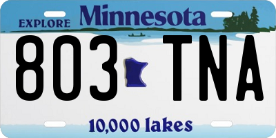 MN license plate 803TNA