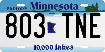 MN license plate 803TNE