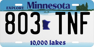 MN license plate 803TNF