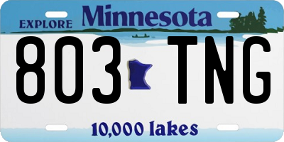 MN license plate 803TNG