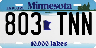 MN license plate 803TNN