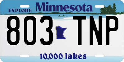 MN license plate 803TNP