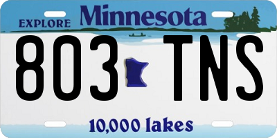 MN license plate 803TNS