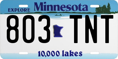 MN license plate 803TNT