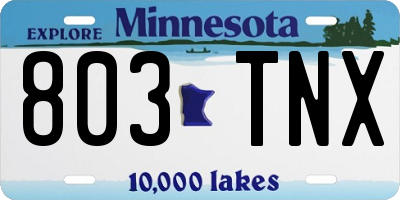 MN license plate 803TNX
