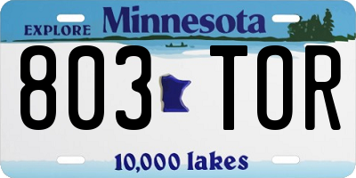 MN license plate 803TOR
