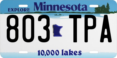 MN license plate 803TPA