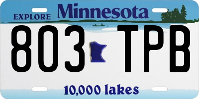MN license plate 803TPB