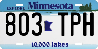 MN license plate 803TPH