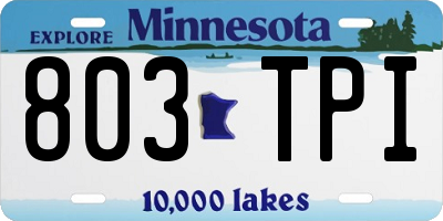 MN license plate 803TPI