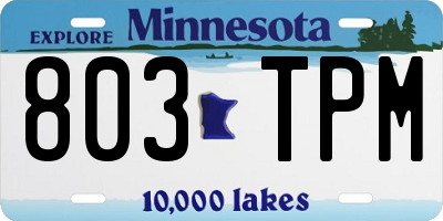 MN license plate 803TPM