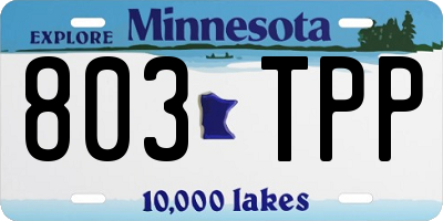 MN license plate 803TPP