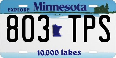 MN license plate 803TPS