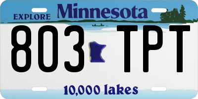 MN license plate 803TPT