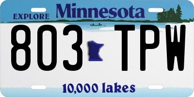 MN license plate 803TPW