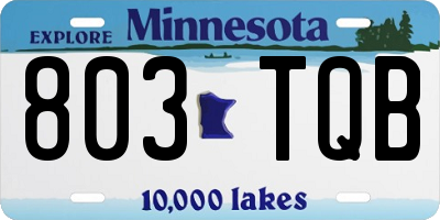 MN license plate 803TQB