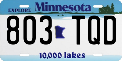 MN license plate 803TQD
