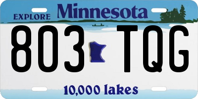 MN license plate 803TQG