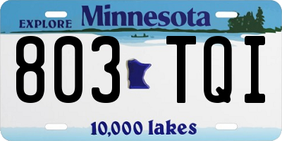 MN license plate 803TQI