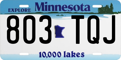 MN license plate 803TQJ