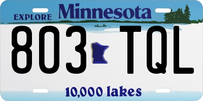 MN license plate 803TQL