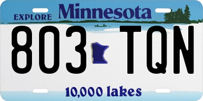 MN license plate 803TQN