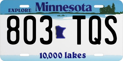 MN license plate 803TQS