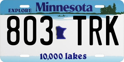 MN license plate 803TRK