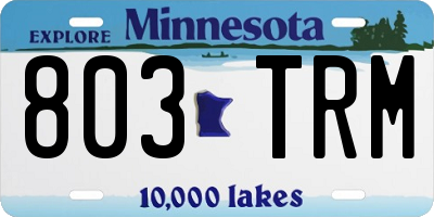 MN license plate 803TRM