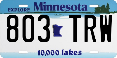 MN license plate 803TRW
