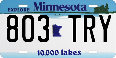 MN license plate 803TRY